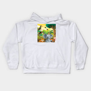 Elephant and friends Kids Hoodie